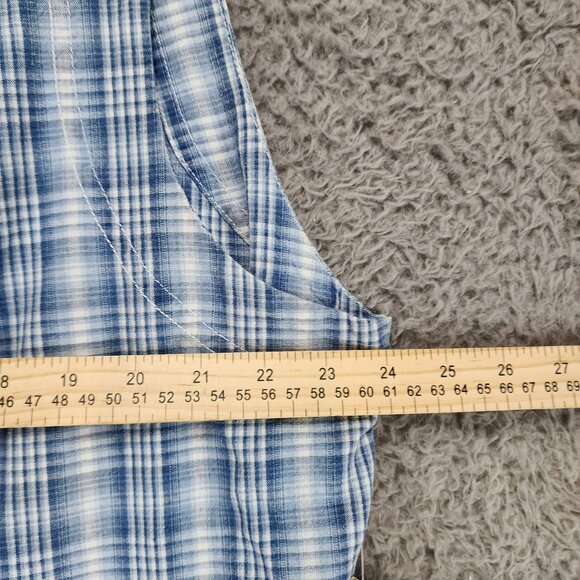 Midwest Traders Shirt Womens 22 Blue Plaid Sleeveless Button Up Blouse *NWT* - Picture 6 of 8